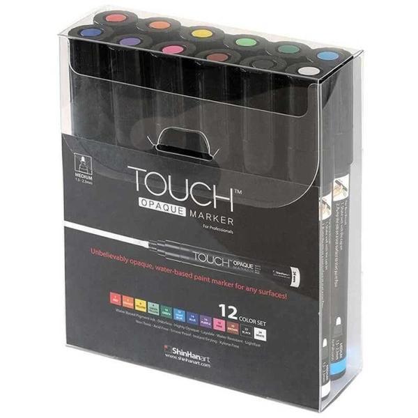 Touch Opaque Marker Su Bazlı Akrilik Boyama Markörü Kalemi Seti 12 Renk Medium Uç (1.5-2.3 mm) - Image 1