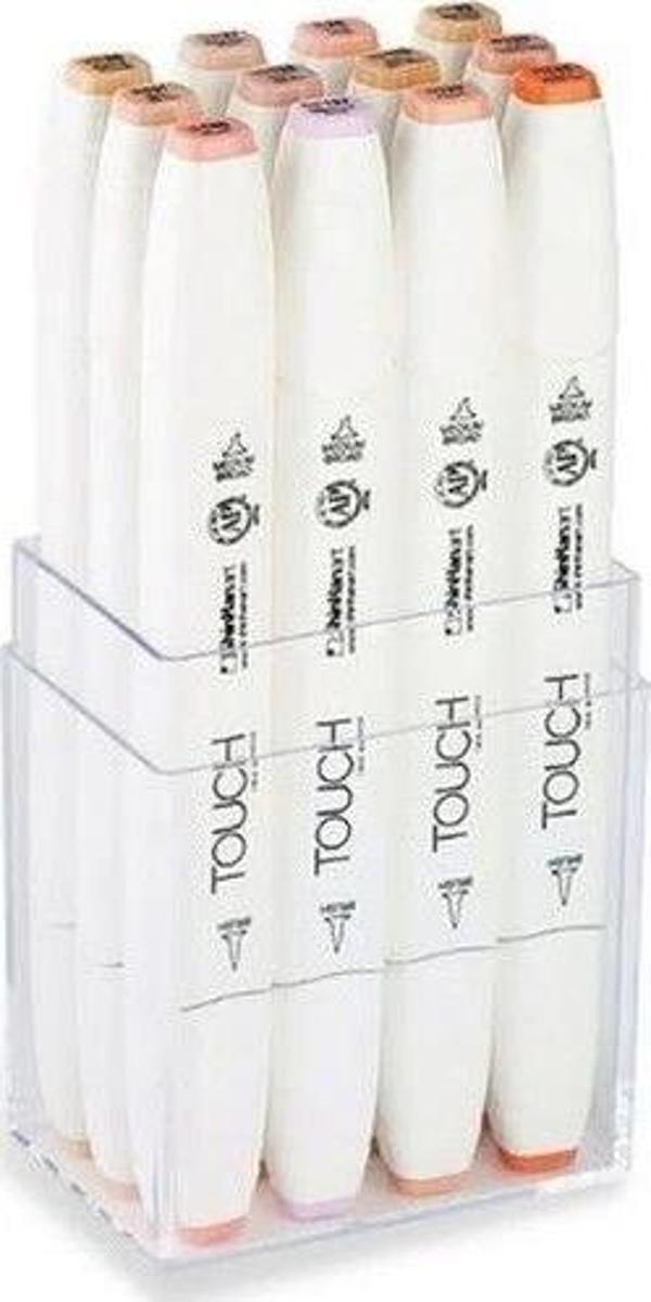 Touch Twin Brush Marker Fırça Uçlu Marker Seti 12 Renk TEN RENKLERİ - Image 1