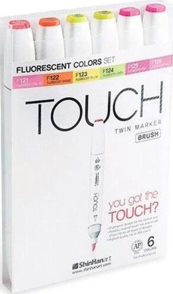 Touch Twin Brush Marker Fırça Uçlu Marker Seti 6 Renk FLORASAN RENKLER - Image 1