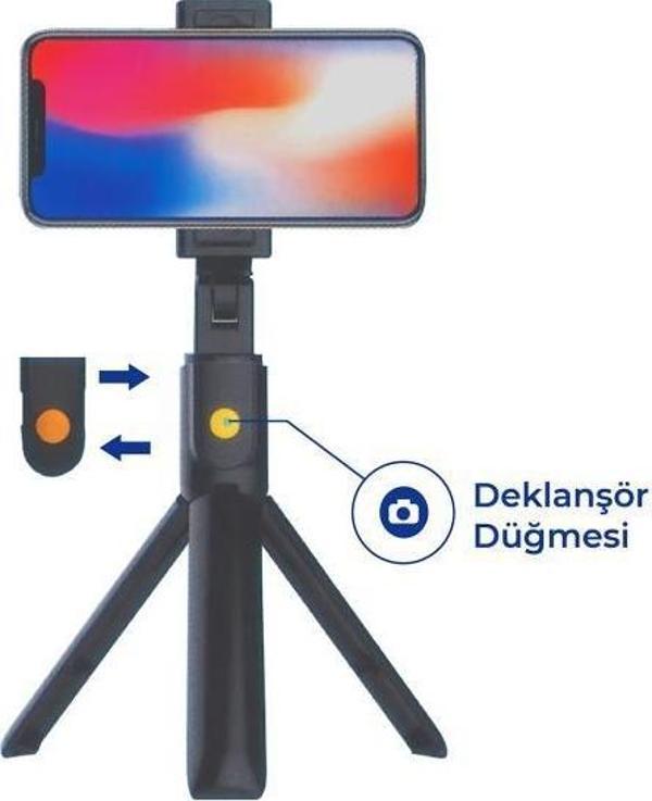 Sunix Paslanmaz Çelik Selfie Çubuğu Entegre Tripod TRP-01 - Image 1