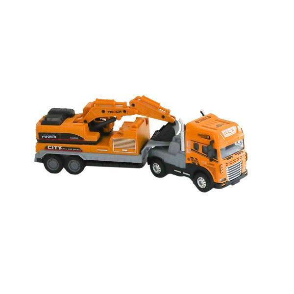 KLX800-248 Sürtmeli Işıklı Müzikli 1:24 Kazıcı Taşıyan Tır -Vardem Oyuncak - Image 1