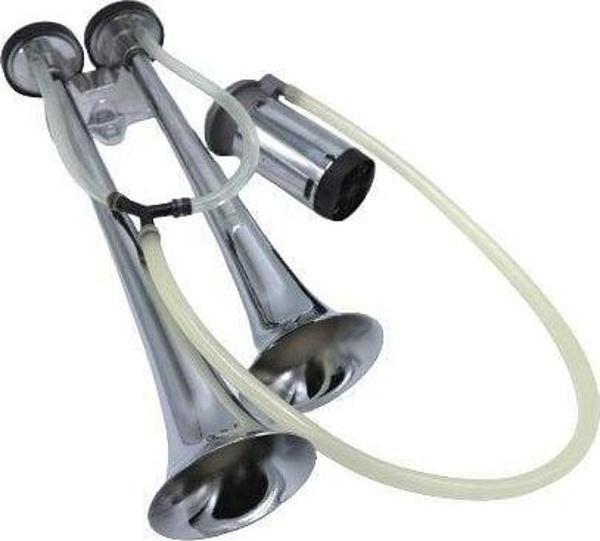 Krom 2 Borulu Fala Fala Korna 12V - Image 1