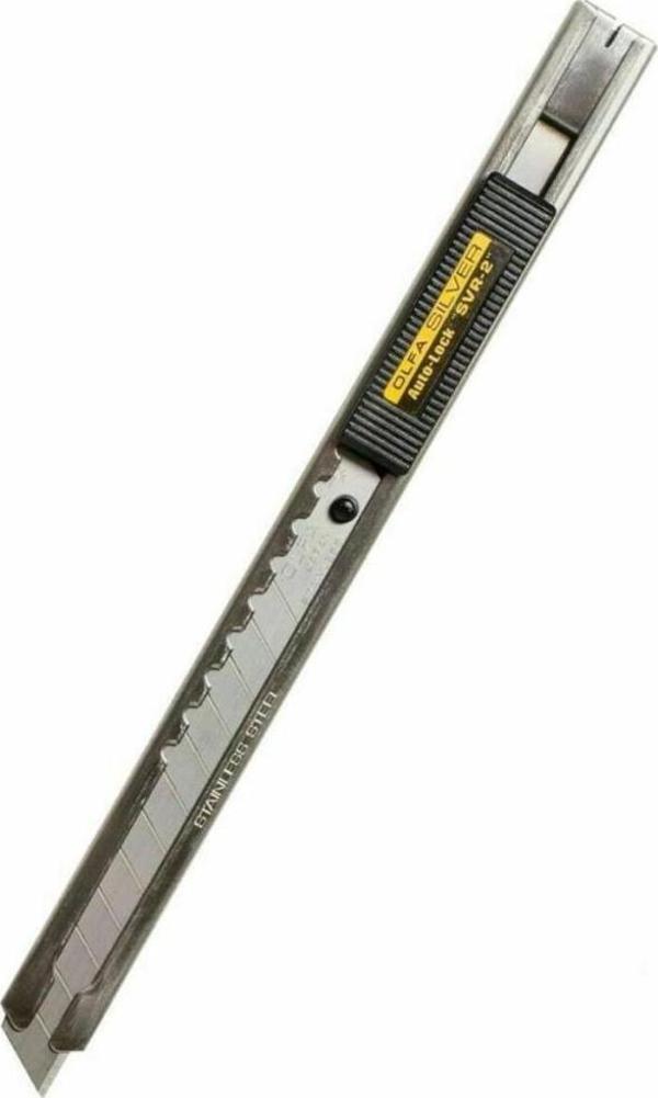 Olfa Maket Bıçağı Dar Otomatik Kilitlemeli Metal Gövde Yedek Bıçaklı SVR-2 - Image 1
