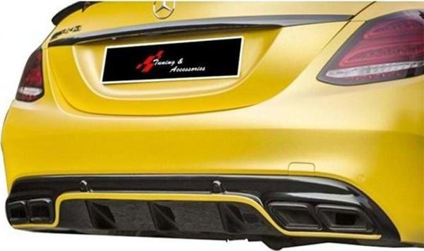 Mercedes W205 C63 2015-2018 Uyumlu Amg Difüzör Boyasız Sağ Sol Çift Çıkış - Image 1