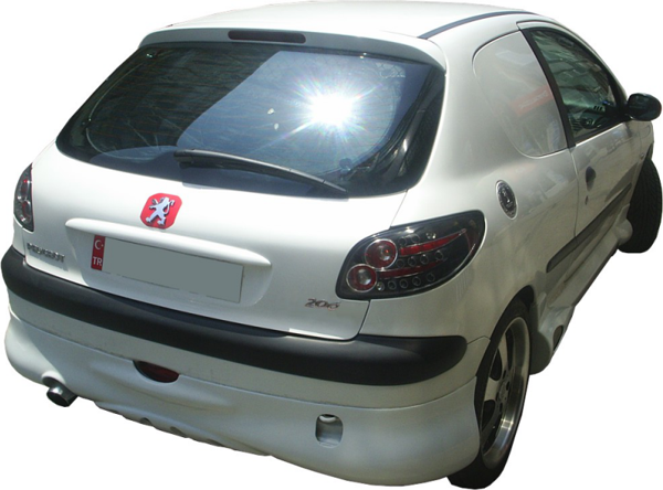 Peugeot 206 Makyajsız Kasa Arka Tampon Eki Boyasız - Image 1
