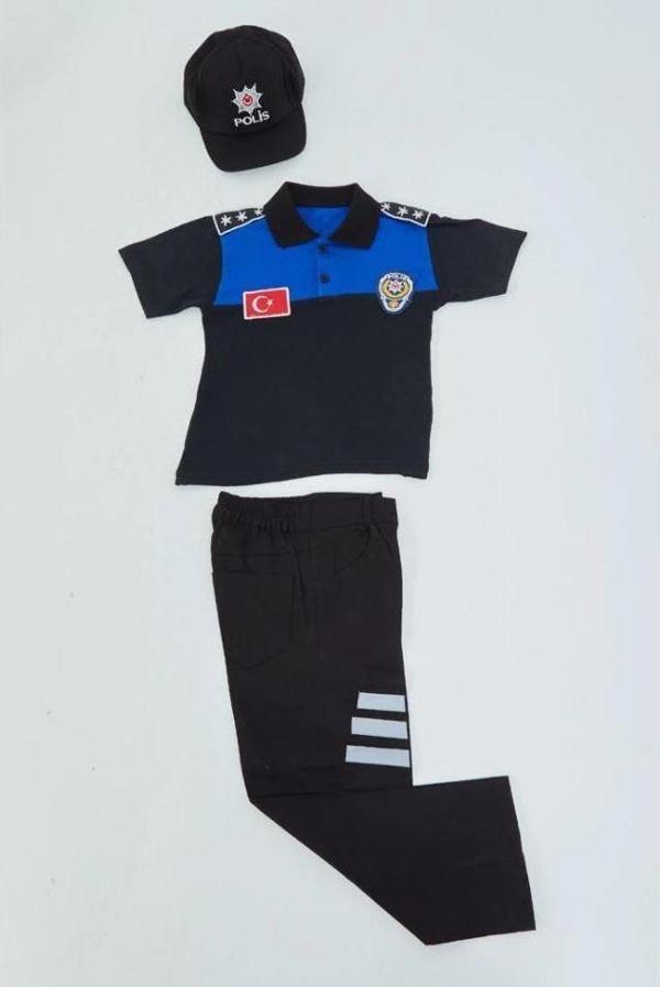 Yunus Polis Kostümü + Şapka + Pantolon Çocuk Polis Üniforması Polis Kıyafeti Polis Kostümü - Image 1