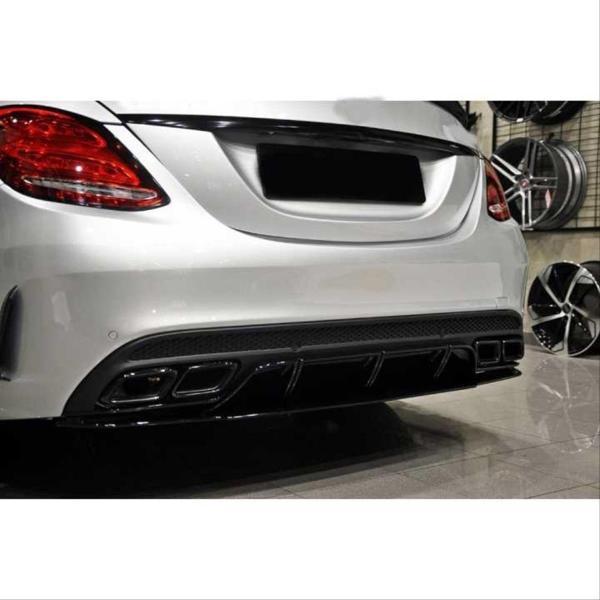Mercedes W205 C Serisi Uyumlu C63 Difüzör & Egzoz ( AMG Sedan ) / Siyah Egzoz - Image 1