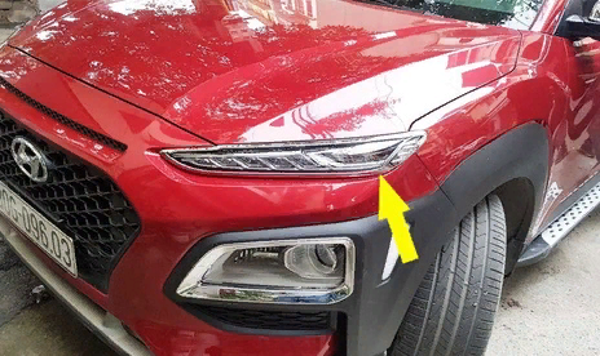 Hyundai Kona Ön Gündüz Ledi Çerçeve - Krom - Image 1