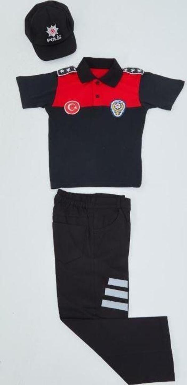 Yunus Polis Kostümü + Şapka + Pantolon Çocuk Polis Üniforması Polis Kıyafeti Polis Kostümü - Image 1