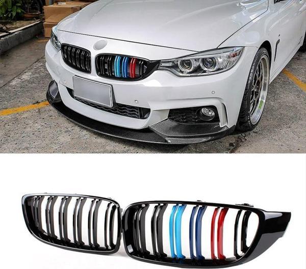 Bmw 4 Serisi F32 2013-2019 Uyumlu M4 Görünüm Böbrek ( Çift Çizgi Panjur / M Renk ) - Image 1