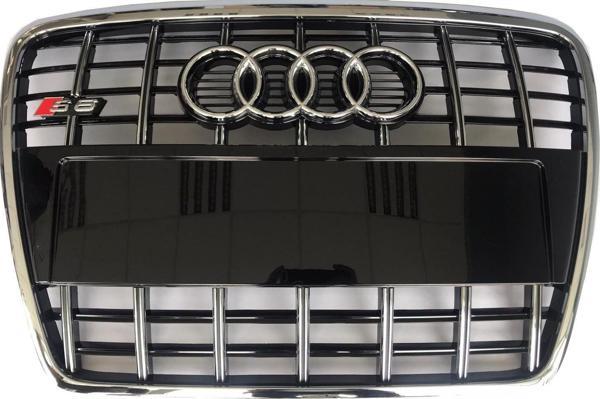 Audi A6 2004-2011 Arası Uyumlu S Panjur Krom - Siyah - Image 1