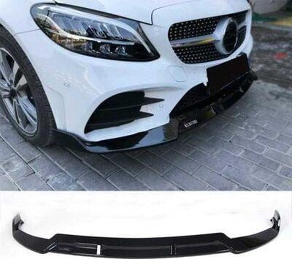 Mercedes W205 2019+ C Serisi Uyumlu Ön Lip Uyumlu - Piano Black (Parlak Siyah) - Image 1