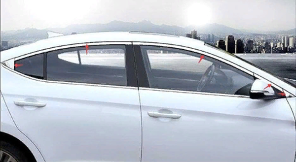 Hyundai Elantra 2016-2018 Cam Çıtası Nikelaj 10 Parça - Image 1