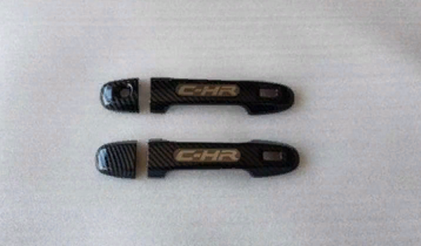 Toyota C-HR 2016-2019 Yazılı Dış Kapı Kolu Kaplama Smart Key Karbon - Image 1