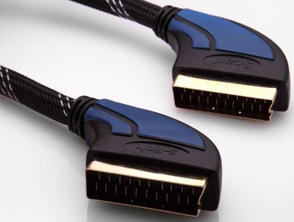 S-link SLX-938 Scart To Scart 10mt Gold Kılıflı Kablo - Image 1
