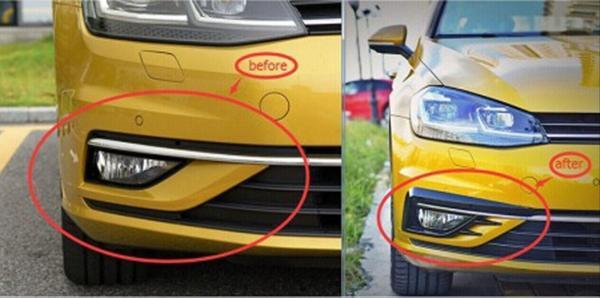 Volkswagen Golf 7,5 ( 2017 - 2020 ) Arası Uyumlu GTI Ön Sis Kaplama / Piano Black - Image 1