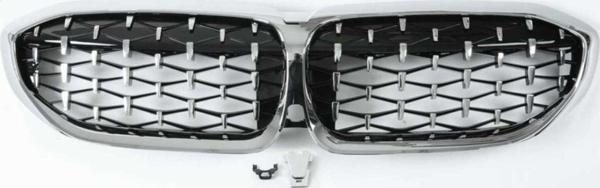 Bmw G20 2019+ Diamond Böbrek Panjur Krom Çerçeve - Image 1