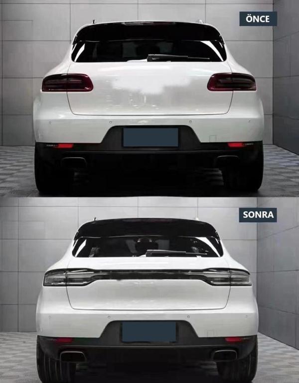 Porsche Macan (2014-2018) Arası Uyumlu Bagaj Kapağı ve Led Stop 2018+ Görünüm Facelıft /Smoke - Image 1