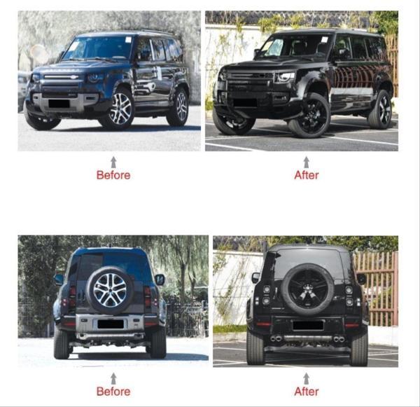 Land Rover Defender 2020+ Uyumlu Black Edition Body Kit ( Full Set ) / 110 Luk  İçin - Image 1