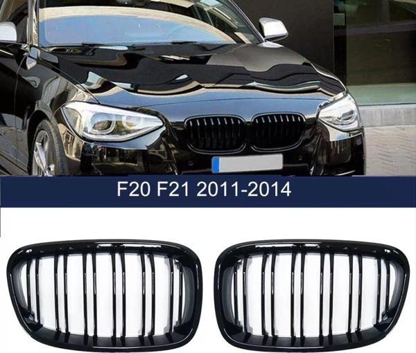 Bmw 1 Serisi F20 2011-2015 Uyumlu M Panjur ( Çİft Çizgi Böbrek ) Pıano Black - Image 1