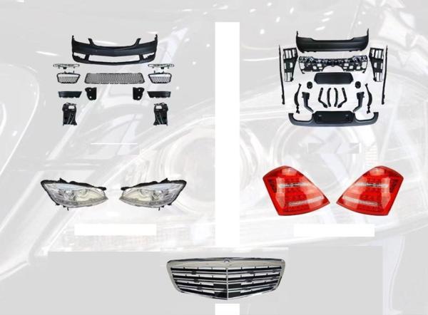 Mercedes W221 S Serisi Uyumlu S63 & S65 Body Kit ( Far ve Stop Dahil Full Set ) - Image 1
