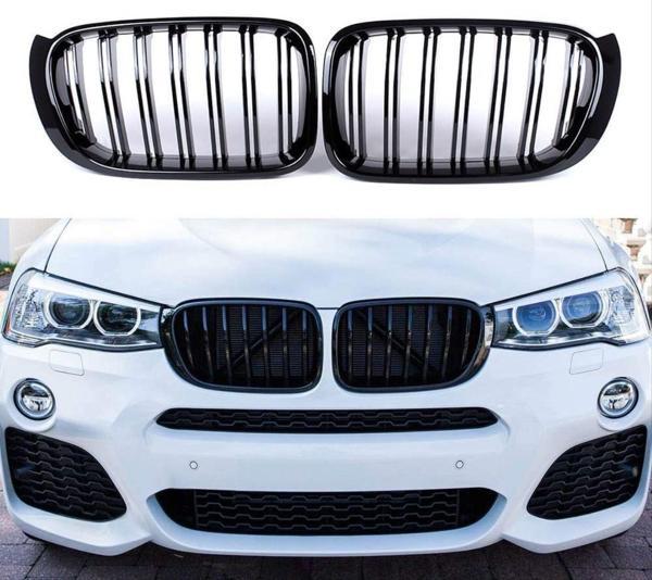 Bmw X3 Serisi F25 2014-2018 Uyumlu M Panjur ( Çift Çizgi Böbrek / Pıano Black ) - Image 1