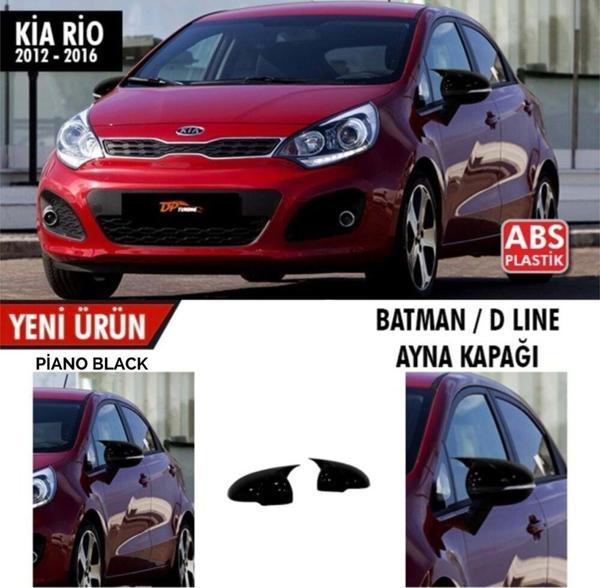 Kia Rio 2012 - 2016 Batman Yarasa Ayna Kapağı Sinyalli Piano Black - Image 1