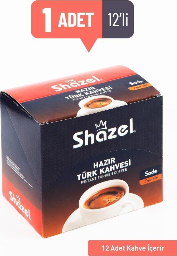Shazel Hazır Türk Kahvesi 12'li Kutu - Sade - Image 1