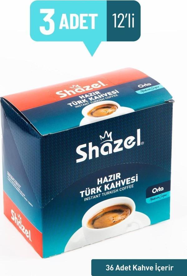 Shazel Hazır Türk Kahvesi 36'lı/ 3 Kutu- Orta - Image 1