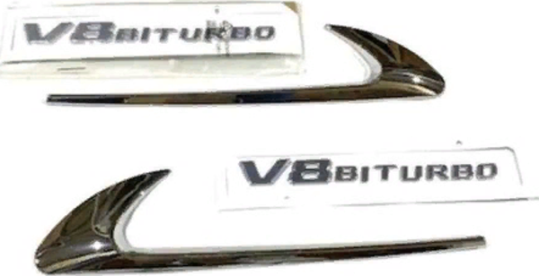 Mercedes V8 Uyumlu Biturbo Yazı Ve Vent Takımı Nikelaj - Image 1