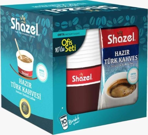 Shazel Hazır Türk Kahvesi Orta Ofis Seti x 12 Adet - Image 1