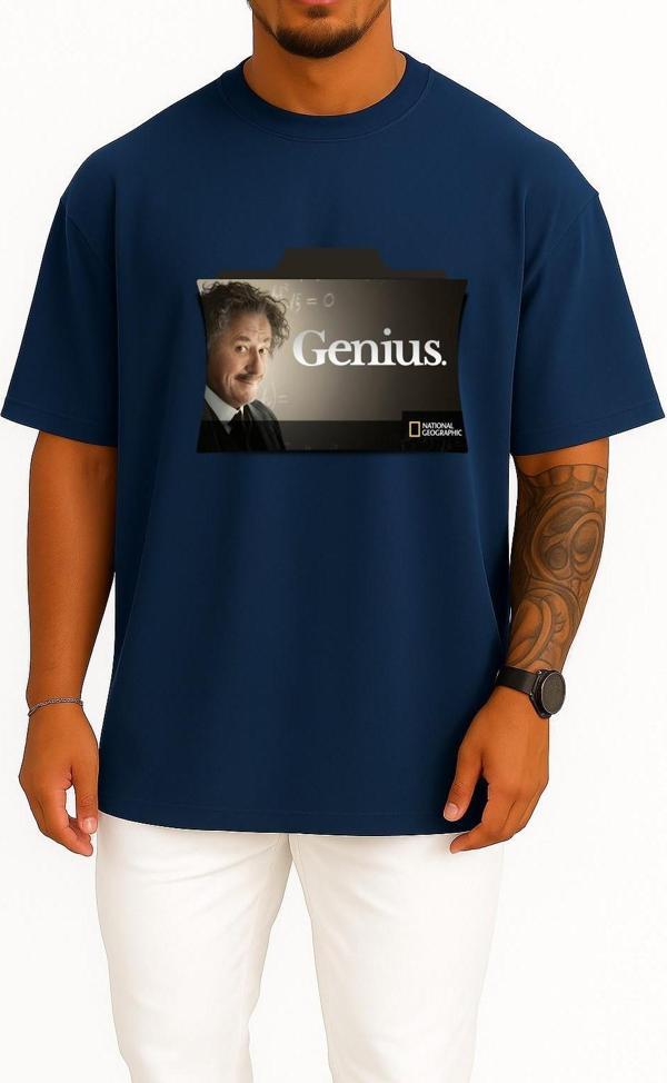 Oversize Genius Season 1 Tv Series Folder Icon, Genius Transparent Background Göğüs Tasarımlı Unisex T-Shirt - Image 1