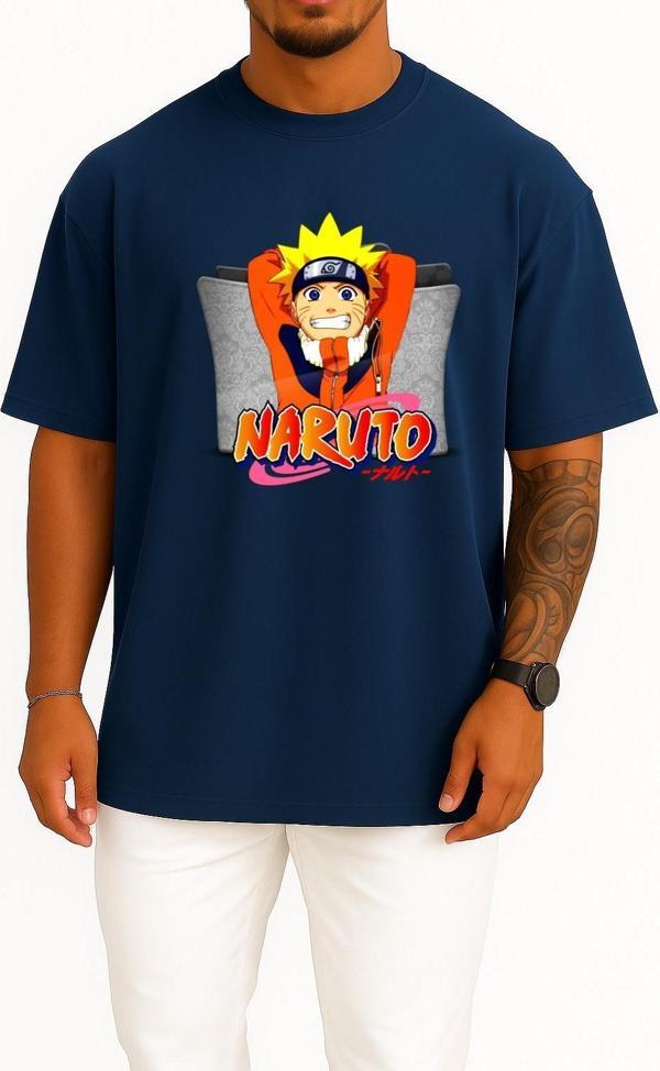 Oversize Naruto Folder Icon, Naruto Folder Icon Transparent Göğüs Tasarımlı Unisex T-Shirt - Image 1