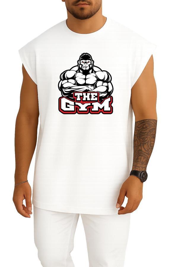 Oversize The Gym Göğüs ve Sırt Tasarımlı Atlet - Image 1