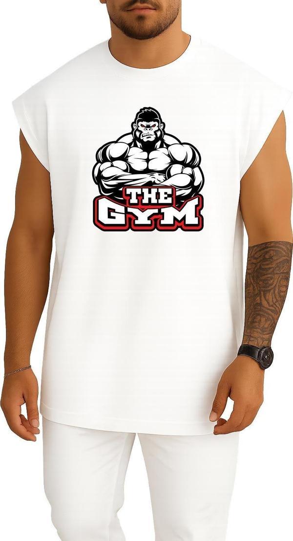 Oversize The Gym Göğüs ve Sırt Tasarımlı Atlet - Image 1
