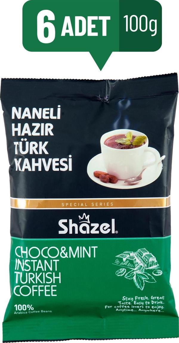 Shazel Naneli Hazır Türk Kahvesi 100 gr X 6 Adet - Image 1