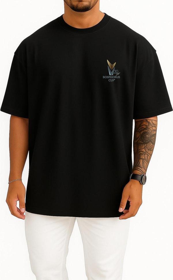 Oversize Bosphorus Cup 20.Yıl Cep ve Sırt Tasarımlı Unisex T-Shirt - Image 1
