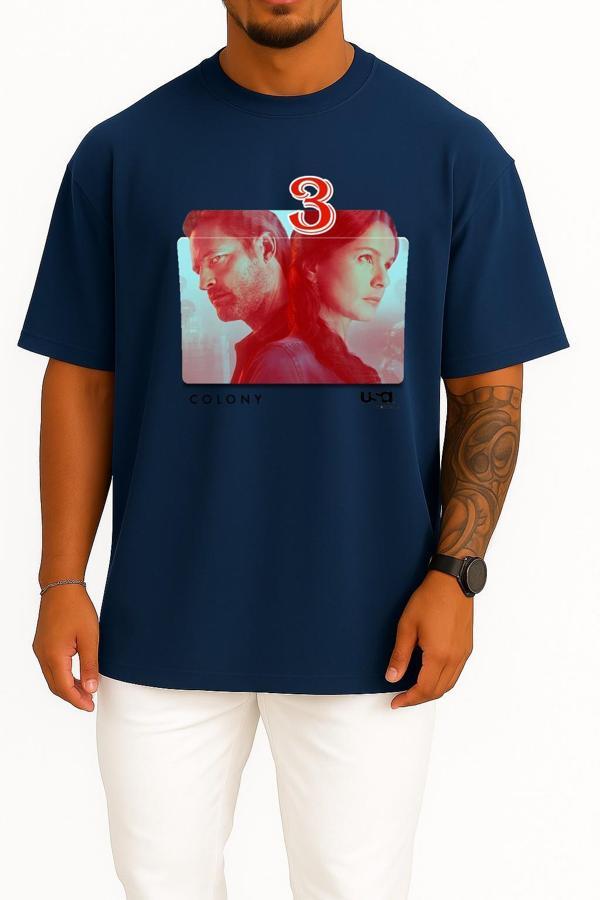 Oversize Colony Series And Season Folder İcons, Colony Göğüs Tasarımlı Unisex T-Shirt - Image 1