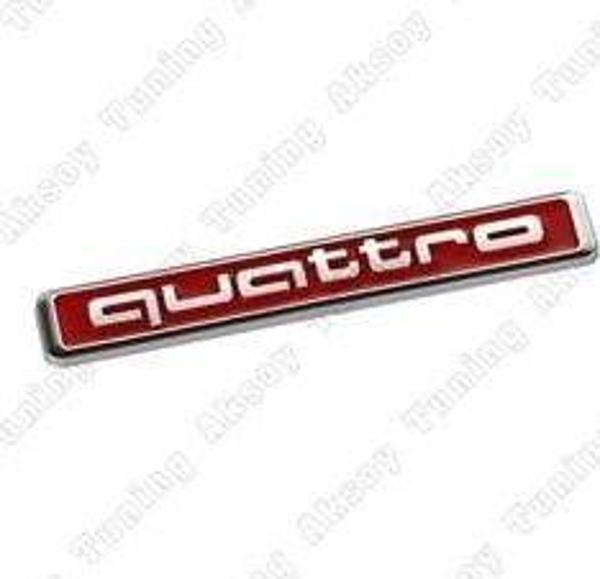 Audi Quattro Yapıştırma Kırmızı Bagaj ve Çamurluk Logosu - Image 1