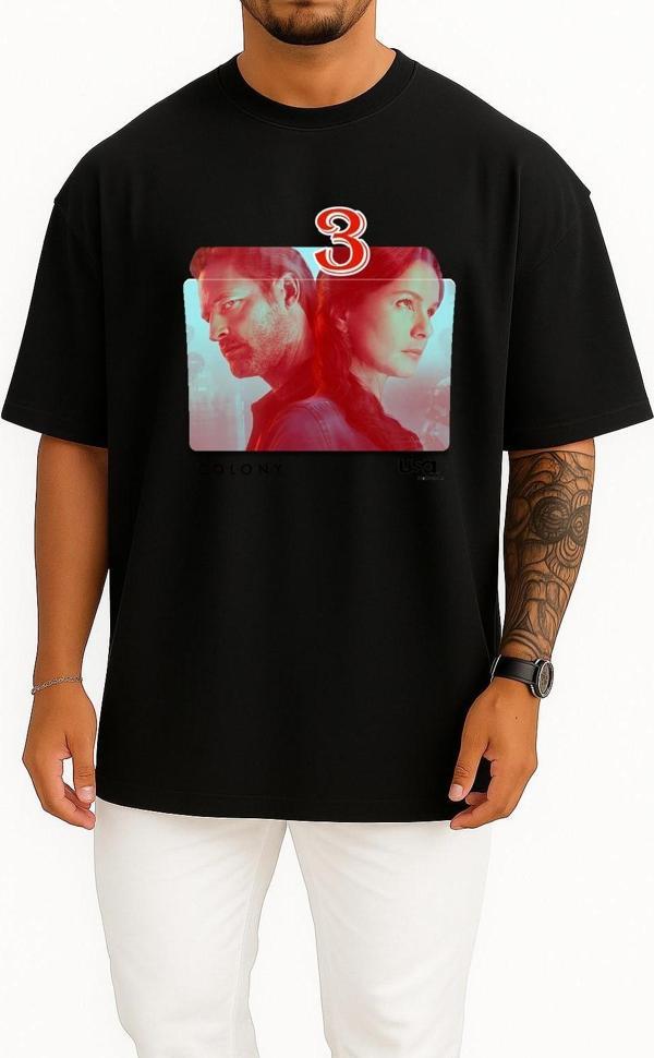 Oversize Colony Series And Season Folder İcons, Colony Göğüs Tasarımlı Unisex T-Shirt - Image 1