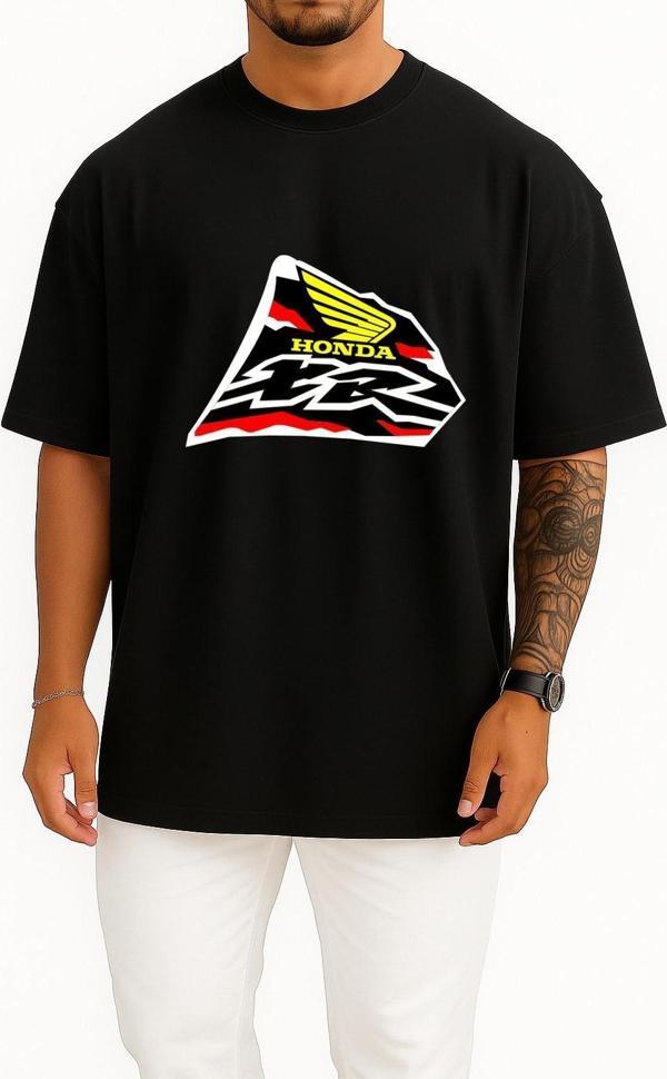 Oversize Honda Crf450r Honda Xr Series Honda Xr600 Honda Göğüs Tasarımlı Unisex T-Shirt - Image 1