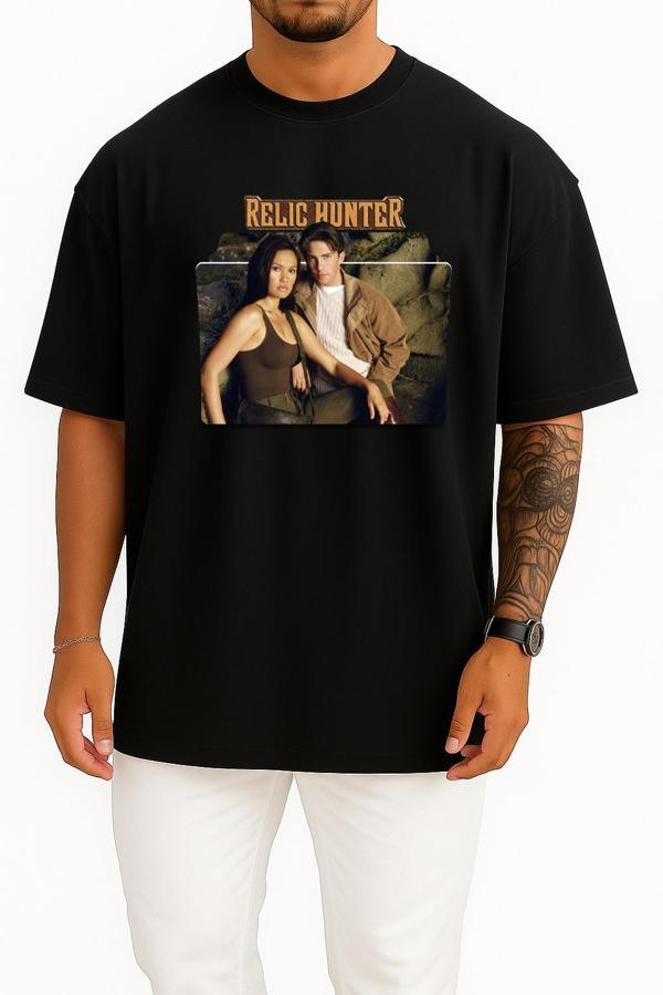 Oversize Relic Hunter Series And Season Folder İcons, Relic Hunter Göğüs Tasarımlı Unisex T-Shirt - Image 1
