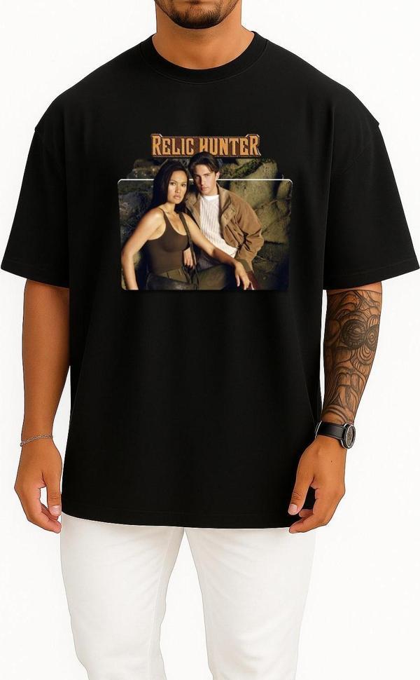 Oversize Relic Hunter Series And Season Folder İcons, Relic Hunter Göğüs Tasarımlı Unisex T-Shirt - Image 1