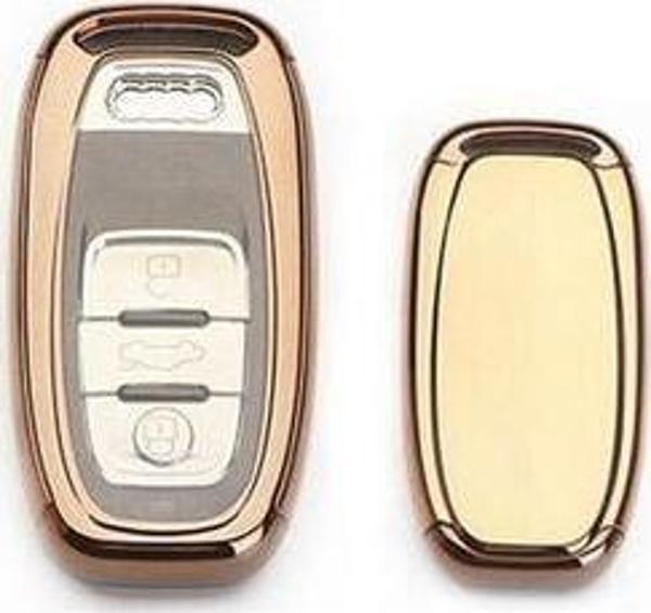 Audi 2 Parça Silikon Kumanda Kabı Gold - Image 1