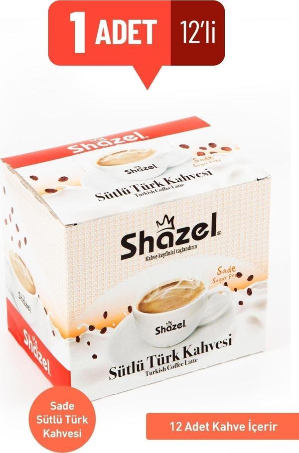 Shazel Sütlü Türk Kahvesi 12'li Kutu - Sade - Image 1