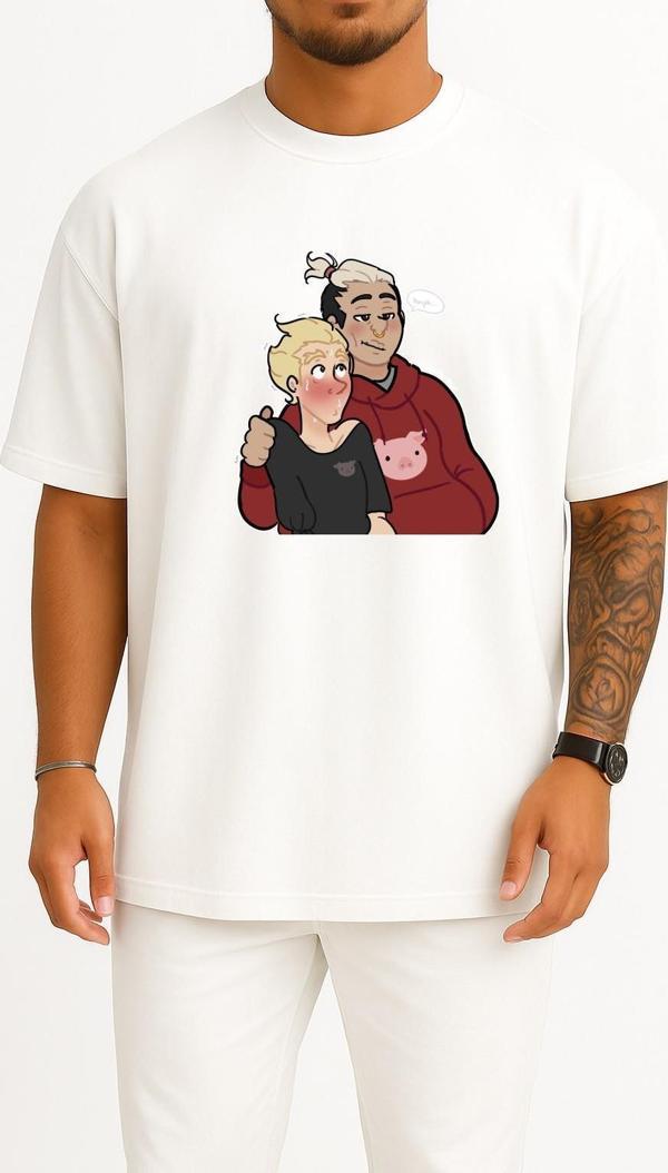 Oversize Thumb National Secondary School High School Göğüs Tasarımlı Unisex T-Shirt - Image 1