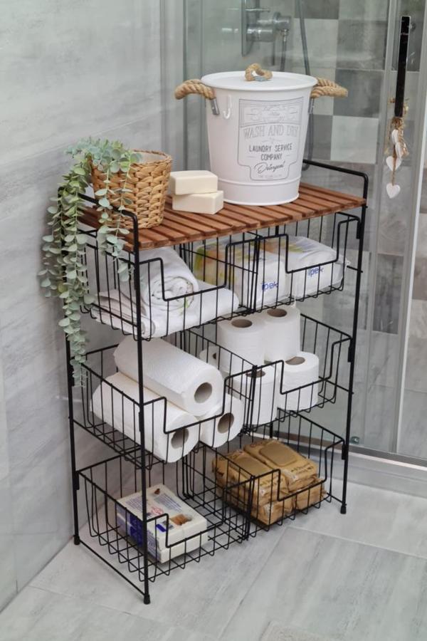 Digithome Ahşap Metal Çok Amaçlı 3 Katlı Duble Xl Standlı Banyo Düzenleyici Organizer - Siyah C1-1-140 - Image 1