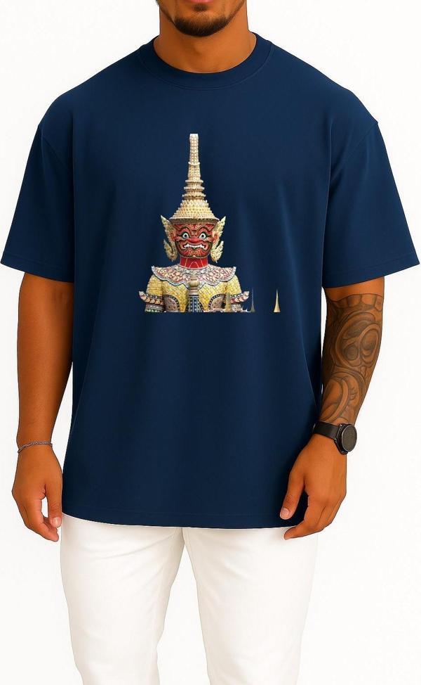 Oversize Golden Buddha Great Buddha Of Thailand Buddha Göğüs Tasarımlı Unisex T-Shirt - Image 1