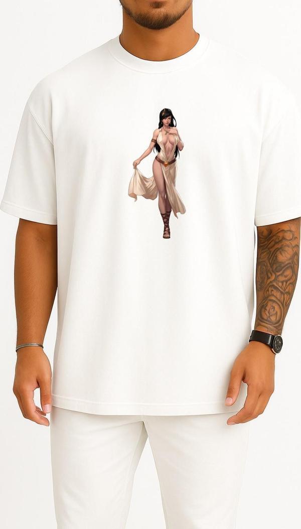 Oversize World Of Warcraft The Dark Eye Shadowrun Dungeons & Dragons Role-Playing Game Göğüs Tasarımlı Unisex T-Shirt - Image 1