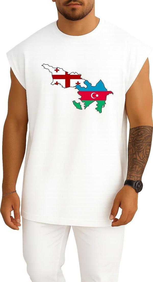 Oversize Georgia Azerbaijan Göğüs Tasarımlı Atlet - Image 1